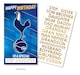 image 3 of Tottenham Hotspur FC Personalise Birthday Card With Sticker Sheet