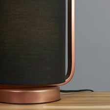 ValueLights Edwin Brushed Copper Table Lamp and E14 Golfball LED 4W Warm White 3000K Bulb