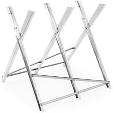Log Folding Saw Horse Holder Timber Cutting Chainsaw Trestle | Silver