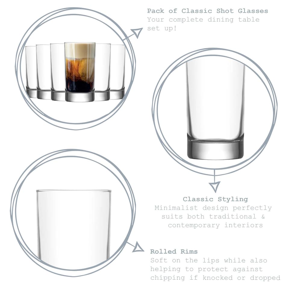 image 1 of LAV Ada Shot Glasses - 150ml - Clear - Pack of 6 | Clear | Clear