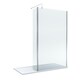 image 1 of 8mm Glass Wetroom Screen and Return Chrome and Tray 1700 x 700mm | Silver | Chrome