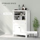 image 4 of HOMCOM Modern Bathroom Storage Cabinet with Open Shelves, White