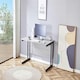 image 3 of Grey Office Desk Set with Black Velvet Upholstered Chair Wooden Room Furniture Black