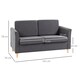 image 3 of HOMCOM 2 Seater Sofa, Compact Loveseat, Linen Upholstered Couch with Wood Legs and Armrest, Small Sofa for Living Room and Home Office Dark Grey