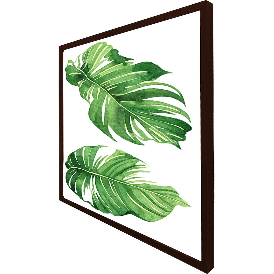 image 1 of Twin botanical leaves (Picture Frame) Brown | Oak | M