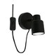 image 4 of ValueLights Benton Black Adjustable Plug In Wall Light & Bulb Black