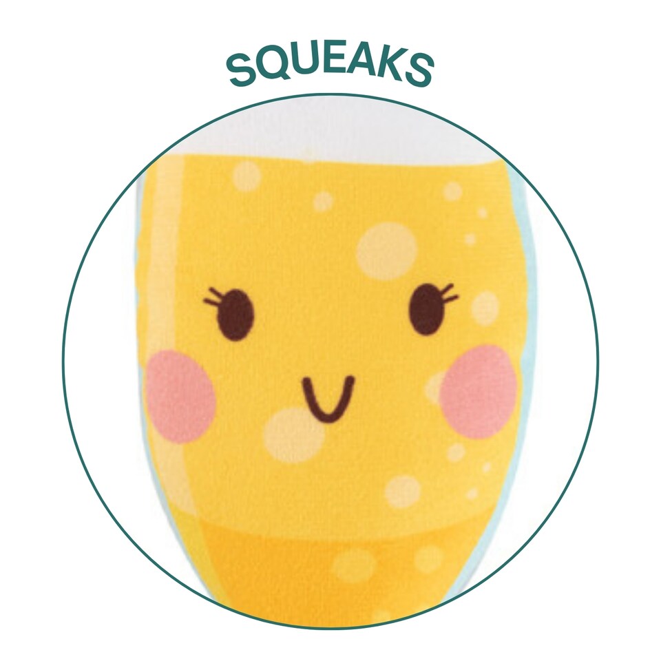 image 1 of Pack of 3 Squeaky Plush Dog Toy Summer Drinks Design Pet Puppy Chew Fetch