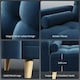 image 6 of Yaheetech Velvet Convertible Sofa Bed Blue
