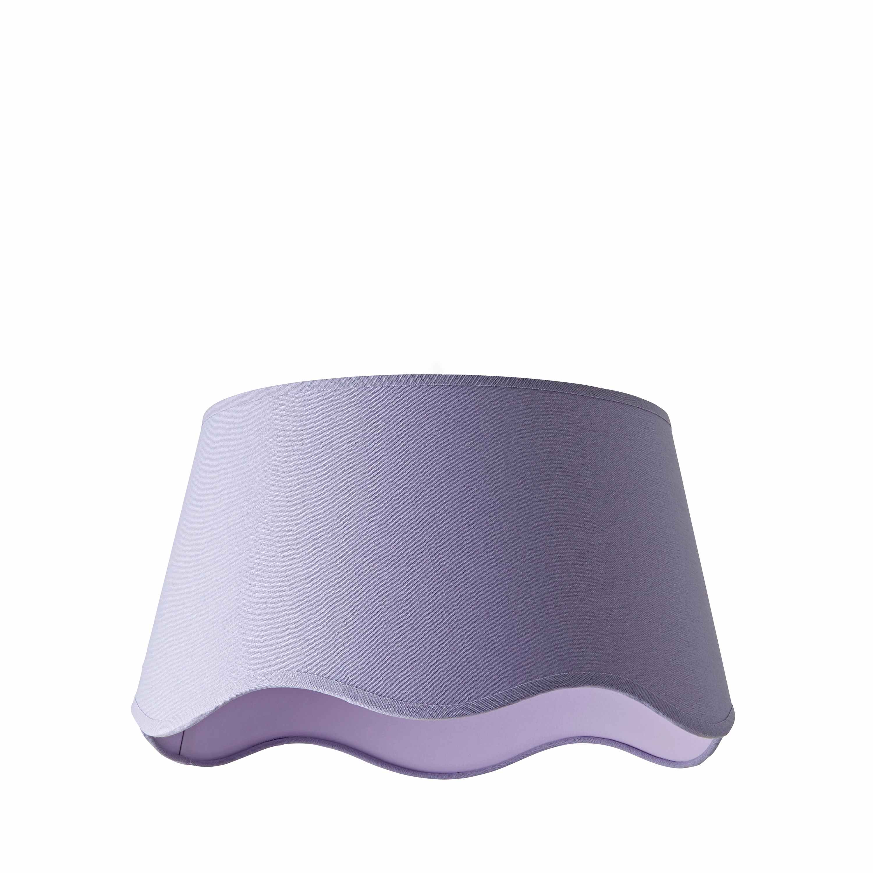 ValueLights Mabel Linen Large 30cm Scallop Edge with Trim Ceiling Light Lamp Shade in Lilac