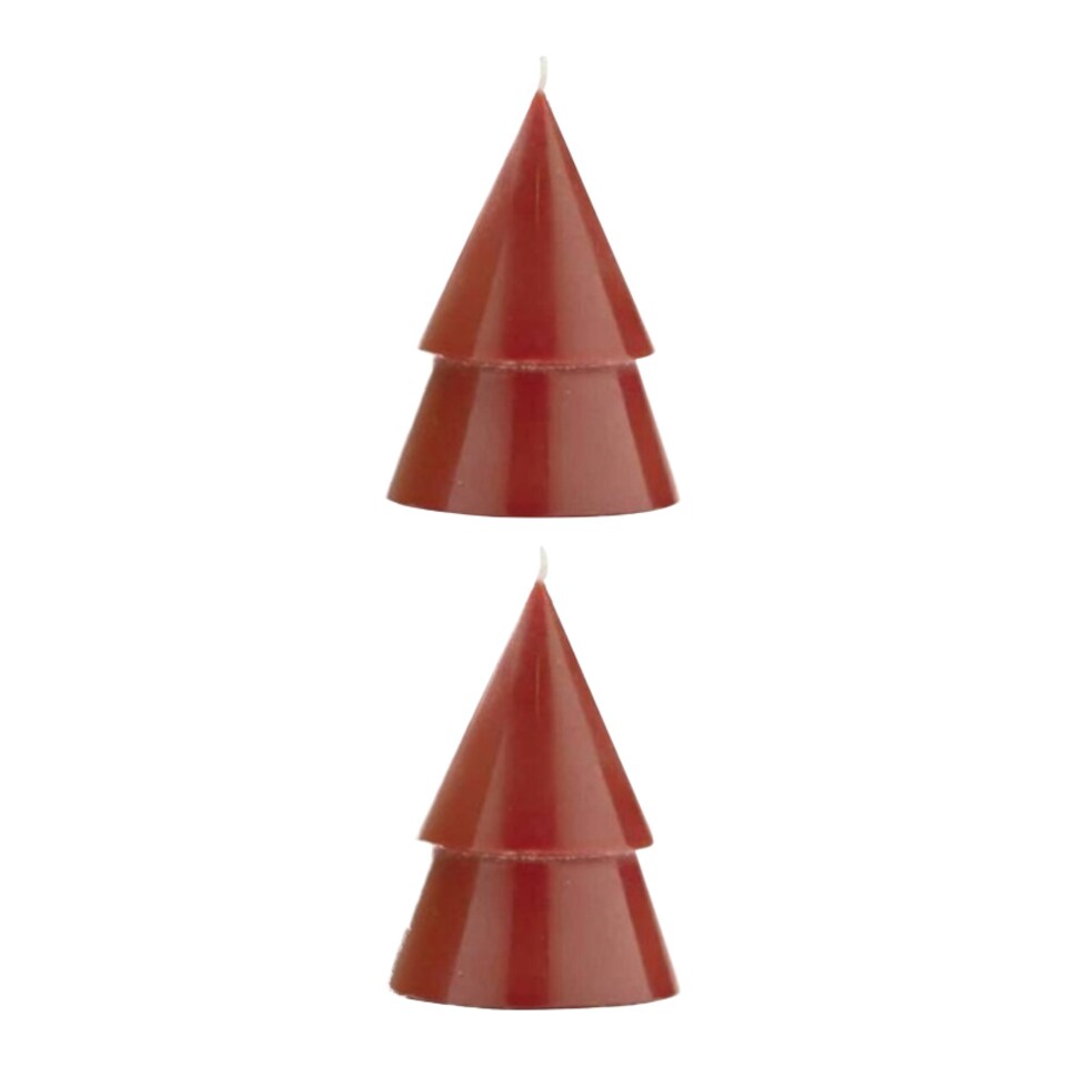 Originalhome Tree Christmas Candles (Pack of 2) | Red | Red | One Size | 1