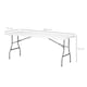 image 5 of Outsunny Folding Garden Table, 180 x 75cm Rectangular HDPE Outdoor Picnic Table for 6, Metal Frame for Patio, Park, White | White | White