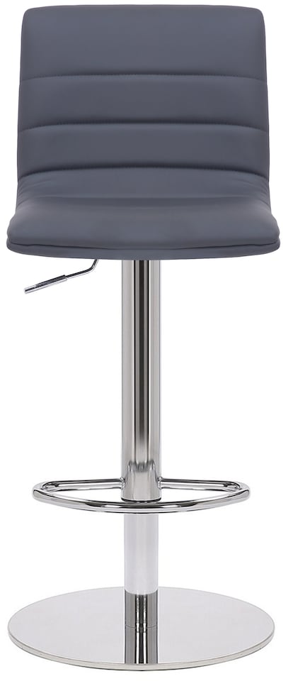 image 1 of Deluxe Aldo Bar Stool - Charcoal Grey, Weighted Base, Adjustable Swivel Seat
