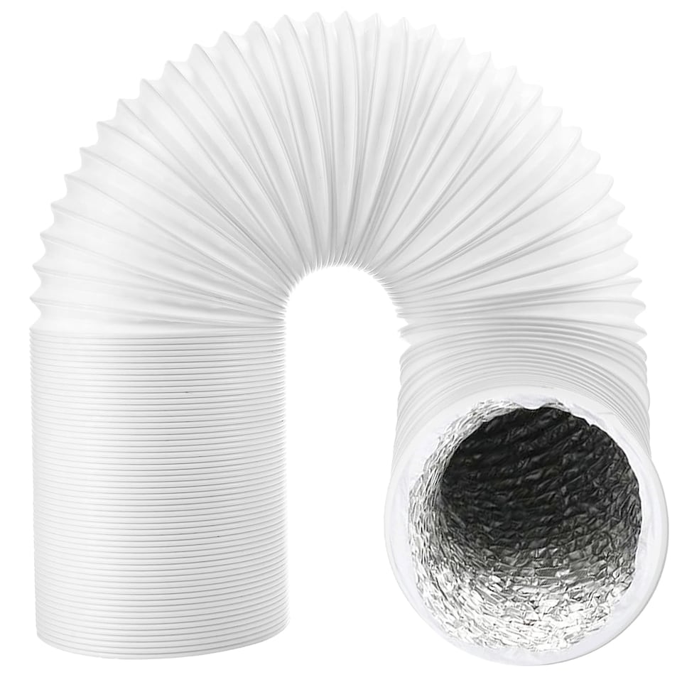 image 1 of SPARES2GO Vent Hose for Logik Air Conditioner Conditioning 3m 5" Extension Pipe | White
