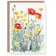 image 1 of Greeting Card Red Poppies and Yellow Marigolds Wildflower Field