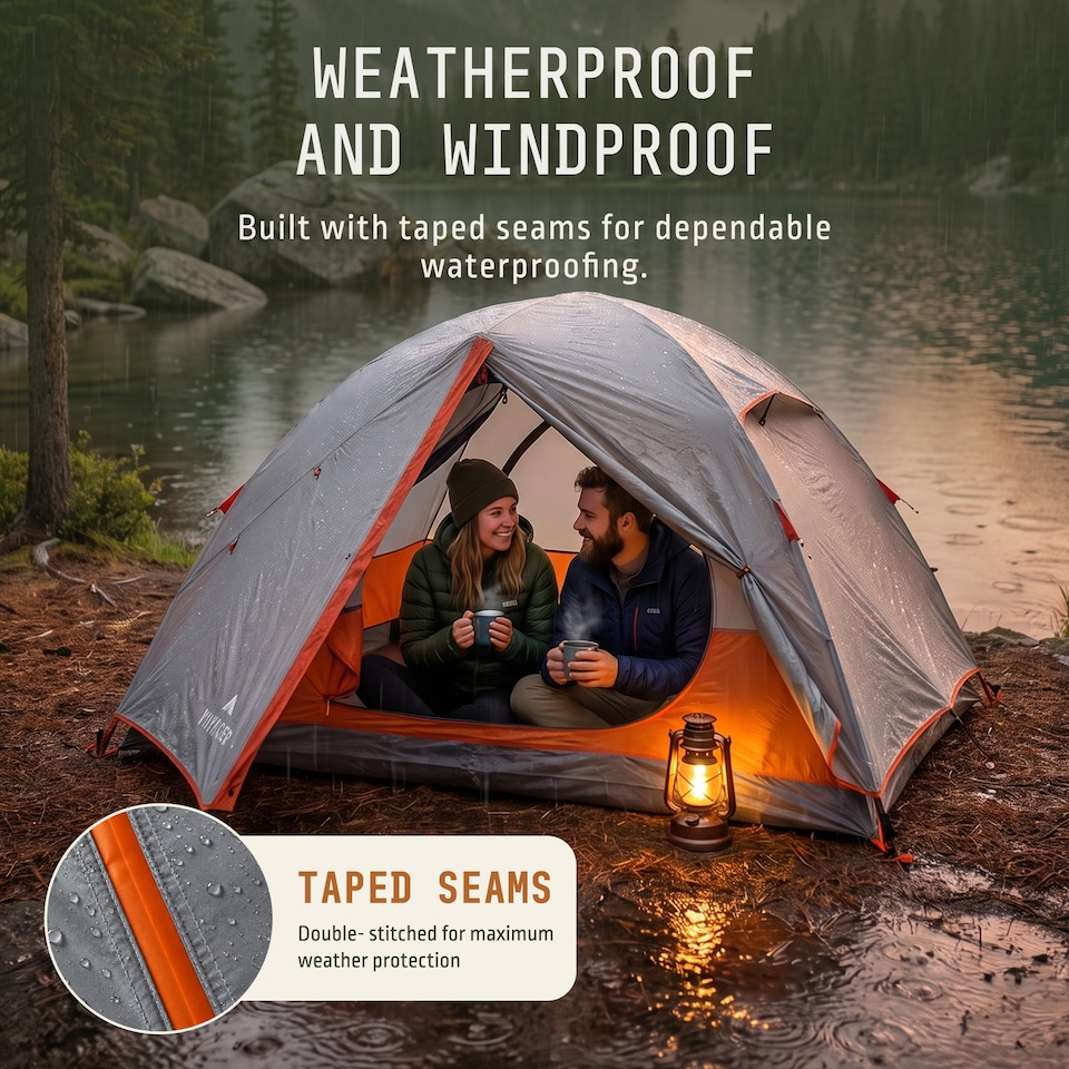image 1 of Voyager 2 Man Dome Tent with Taped Seams and Breathable Mesh Inner
