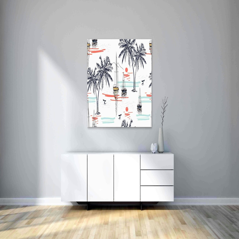 image 1 of Beautiful tropical coconut palm trees (Canvas Prints) 86cm x 60cm