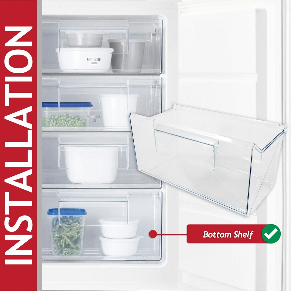 image 1 of SPARES2GO Bottom Drawer for Zanussi ZNFN ZNFR ZNHN ZNHR ZNLK ZNLN ZNLR ZNNN ZUNN Fridge Freezer Lower Container Box Clear