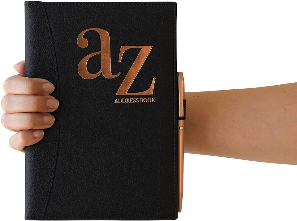 image 1 of A5 Black Address Book With Pen