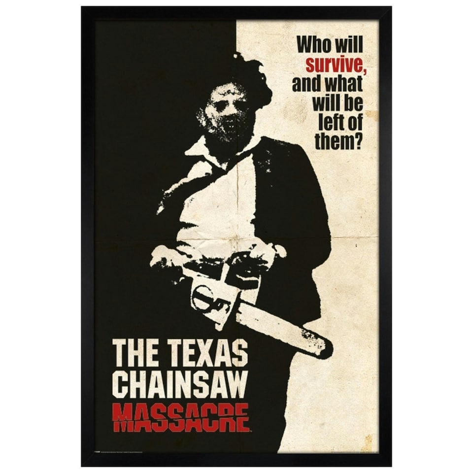 image 1 of Black Wooden Framed Texas Chainsaw Massacre Who Will Survive? Maxi Poster Framed Poster