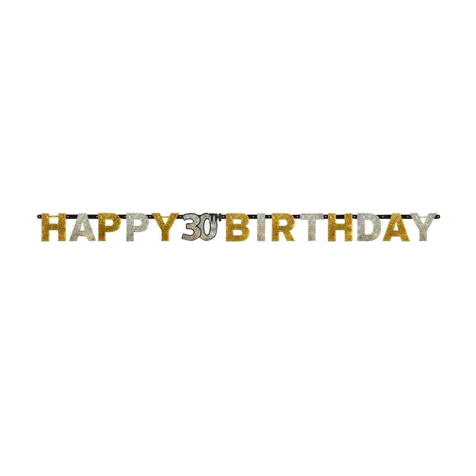 image 1 of Amscan Prism Sparkling Celebration Milestone Birthday Letter Banner - Prism Sparkling - 90