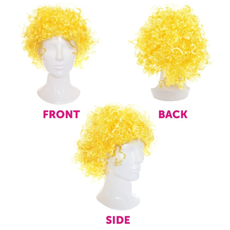 image 1 of Yellow Curly Wig | Yellow | 1