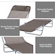 image 6 of Outsunny Folding Sun Lounger for Garden, Texteline Reclining Sun Bed with 5 Position Adjustable Backrest, Headrest, Portable Garden Lounger Recliner Chair for Beach, Patio, Camp, Coffee