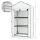 image 3 of Outsunny Portable Mini Greenhouse with Roll-up Door and Wire Shelves, White