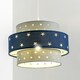 image 2 of CGC STARLIGHT Grey & Navy Blue Star Two Tier Easy Fit Lamp Shade Blue