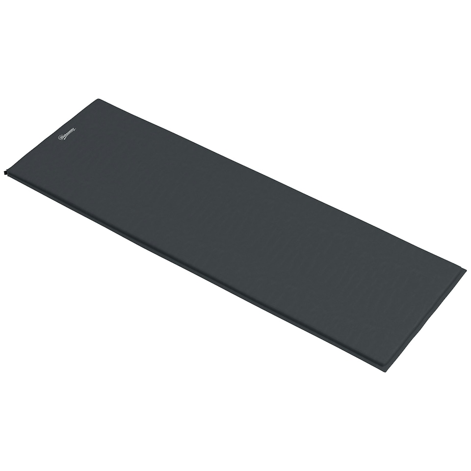 image 1 of Outsunny Self-Inflating Single Sleeping Pad Air Bed with Carry Bag, Grey