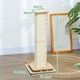 image 5 of PawHut 3-in-1 Cat Scratcher Post with Sisal Track Ball Toy, Light Oak