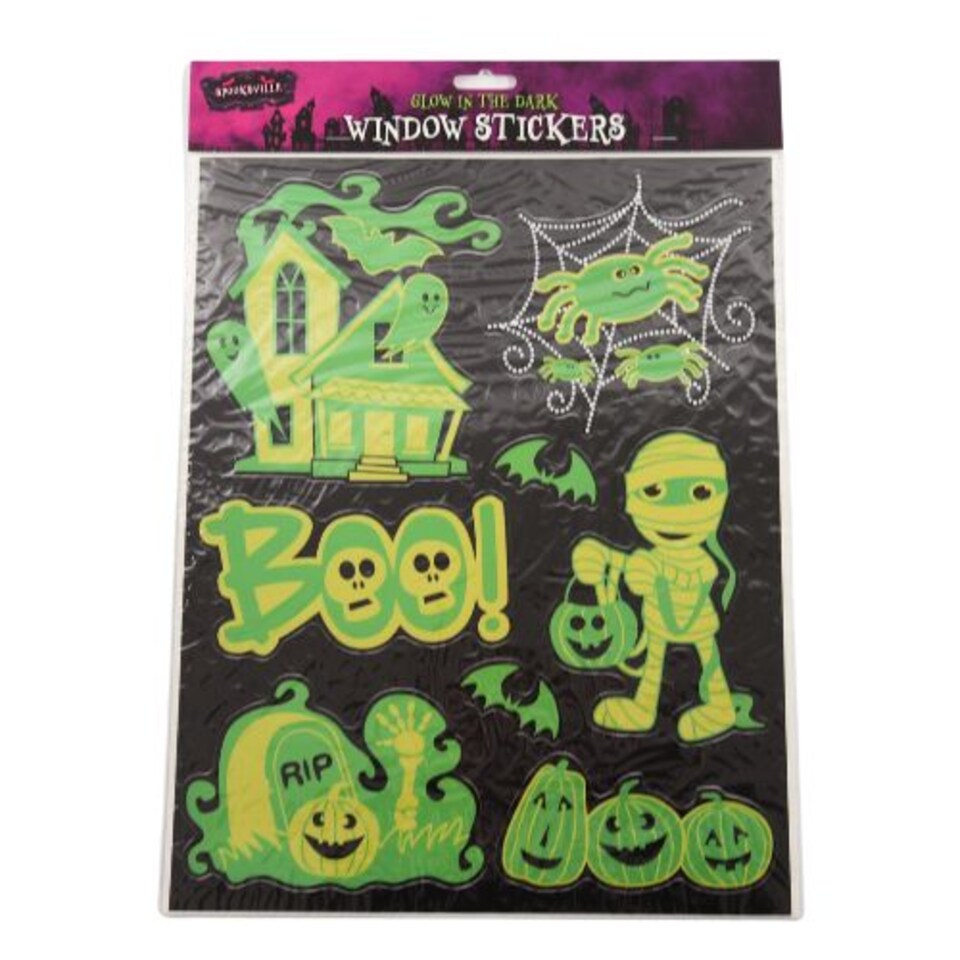 image 1 of Spooksville Glow In The Dark Window Stickers Assorted Styles