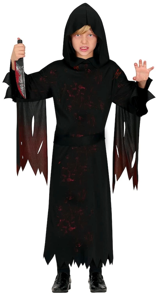 image 1 of Fancy Dress Child Hooded Blood Assassin - 7-9 Years