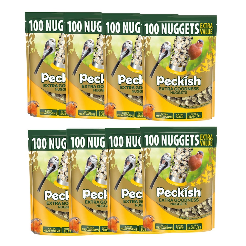 image 1 of Peckish Extra Goodness Nuggets - Suet, Mealworms & Peanuts - 8 x 100 Nugget Bags