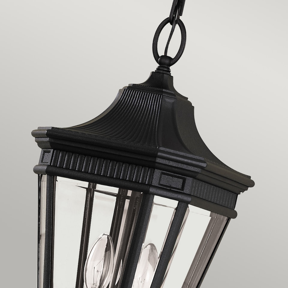 image 1 of Cotswold Lane 2 Light Medium Outdoor Ceiling Chain Lantern Black, E14