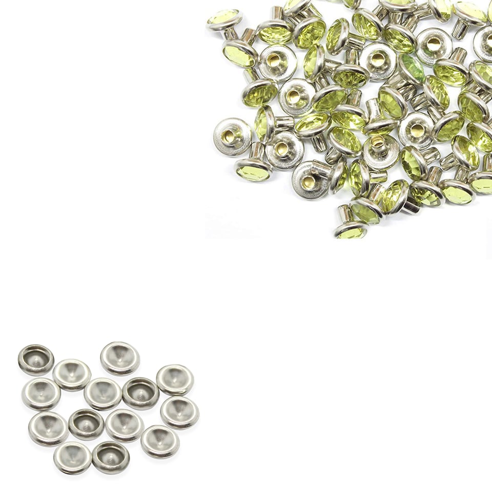 image 1 of 8mm Diamante Acrylic Rhinestone Studs with Pins - Pack of 10