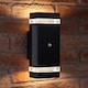 image 3 of Auraglow Dusk Till Dawn Sensor Double Up & Down Wall Light - THRUXTON | Black | Black/Cool White