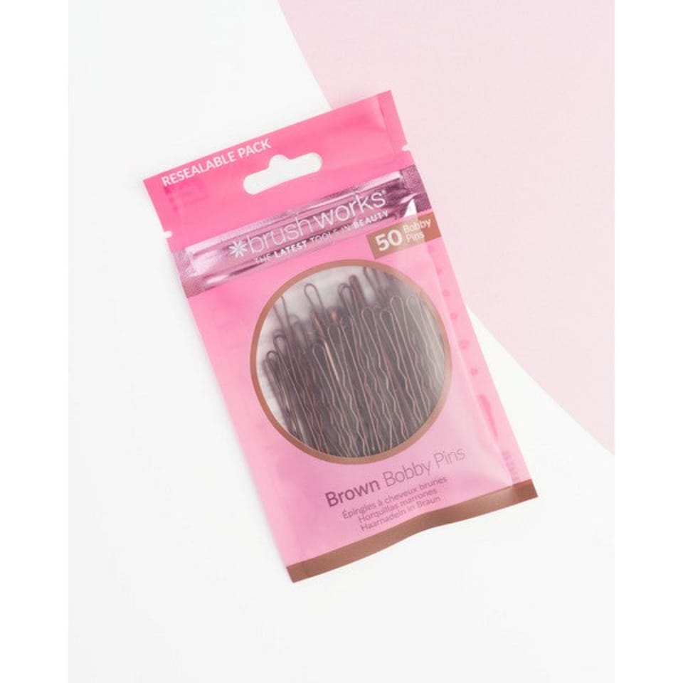 image 1 of Brushworks Brown Bobby Pins 50 Pack | Brown