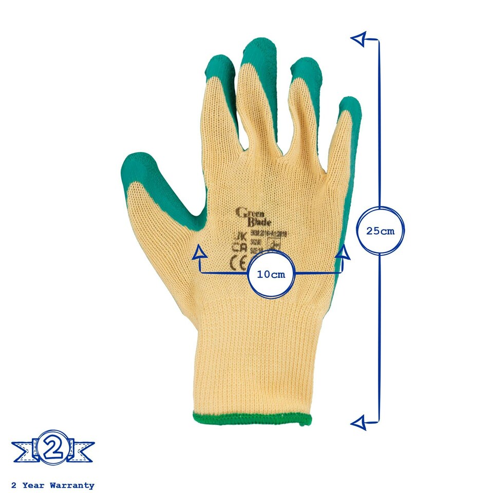 image 1 of Green Blade Latex Gardening Gloves - Extra Large - Green | Green