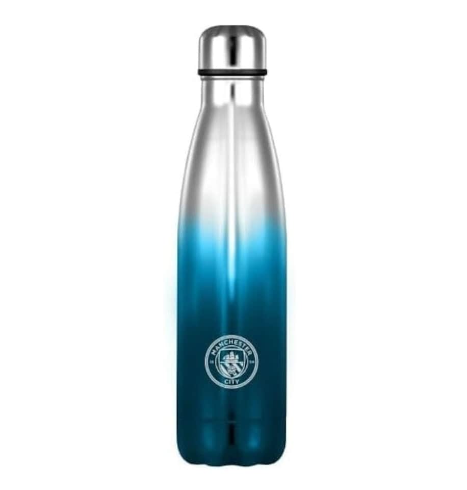 Manchester City FC Ombre Bottle Flask Silver | Blue | One Size