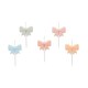 image 1 of Assorted Pastel Bow Wax Pick Candles - Pack of 5