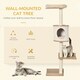 image 7 of PawHut Wall-Mounted Cat Tree Shelter with Cat House, Bed Beige