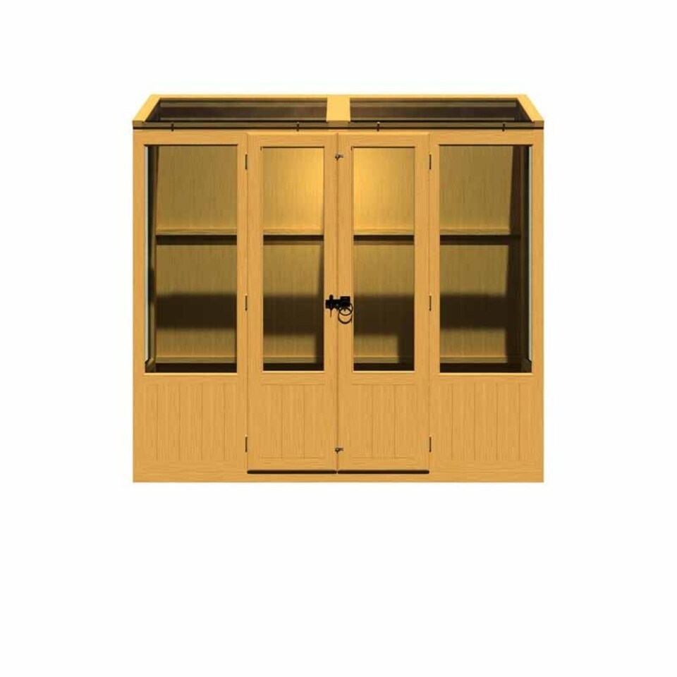 image 1 of Holme 7 x 2 Double Door Greenhouse - Timber - L61.8 x W209 x H200.7 cm