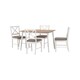 image 1 of Balfour Indoor 1 & 4 Dining Set - White - Oak Effect - Grey Fabric