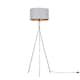 image 1 of ValueLights Camden Brushed Chrome Tripod Floor Lamp Grey Gold Shade and Bulb