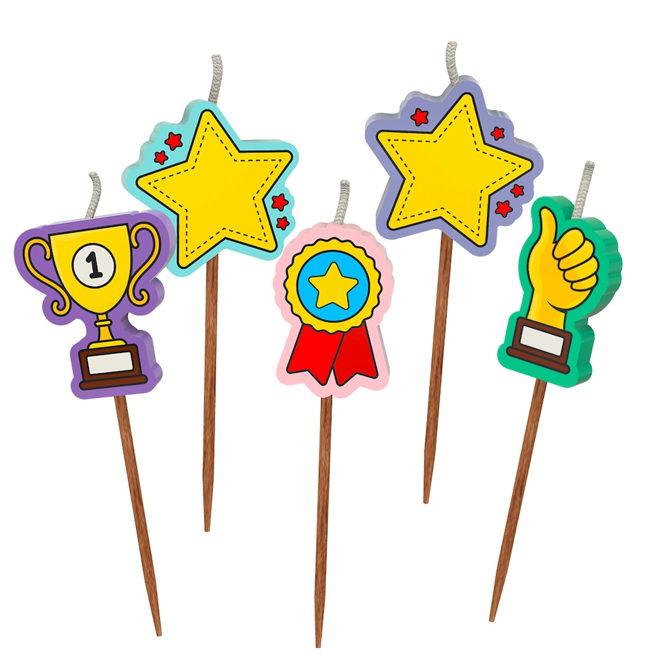image 1 of Novelty Cake Candle Set - Congratulations