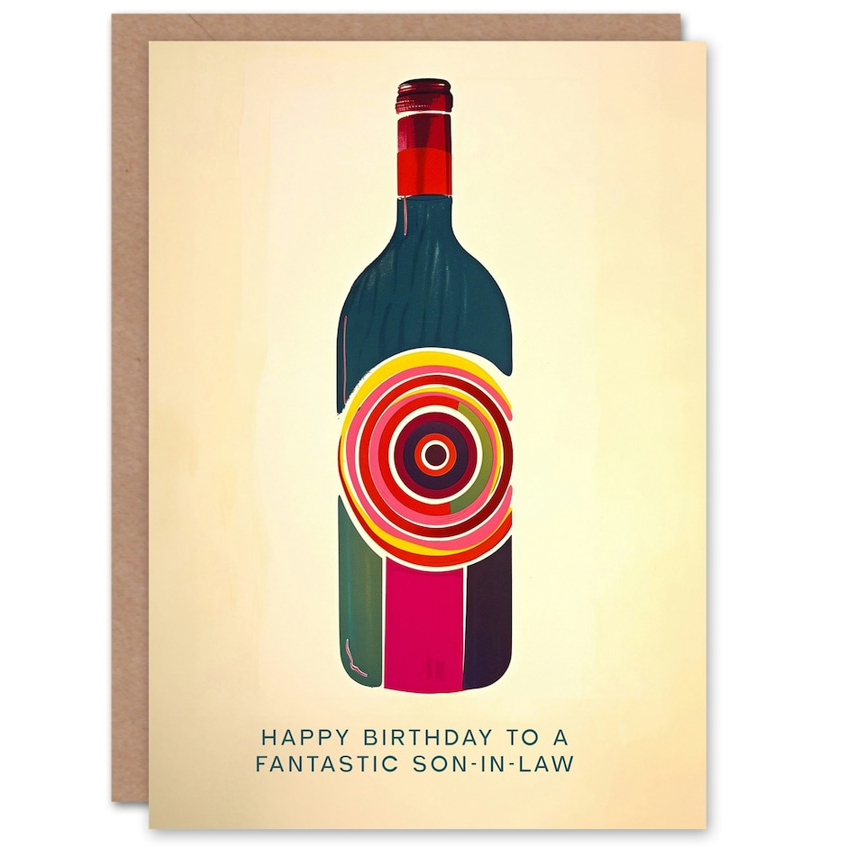 image 1 of Fantastic Red White Wine Lover Bottle Son in Law Birthday Card