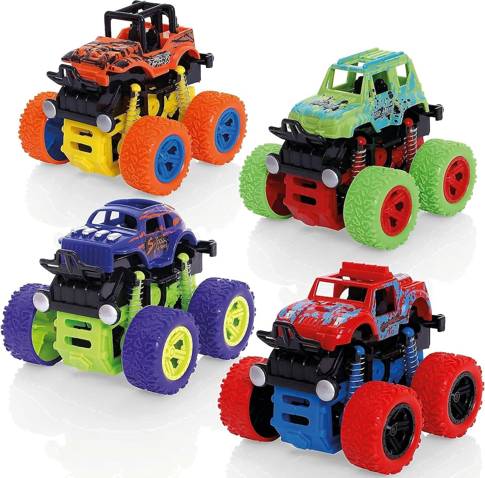 image 1 of Wheelz Monster Truck Stadium Set - 4 Monster Trucks, Storage Tub & Accessories