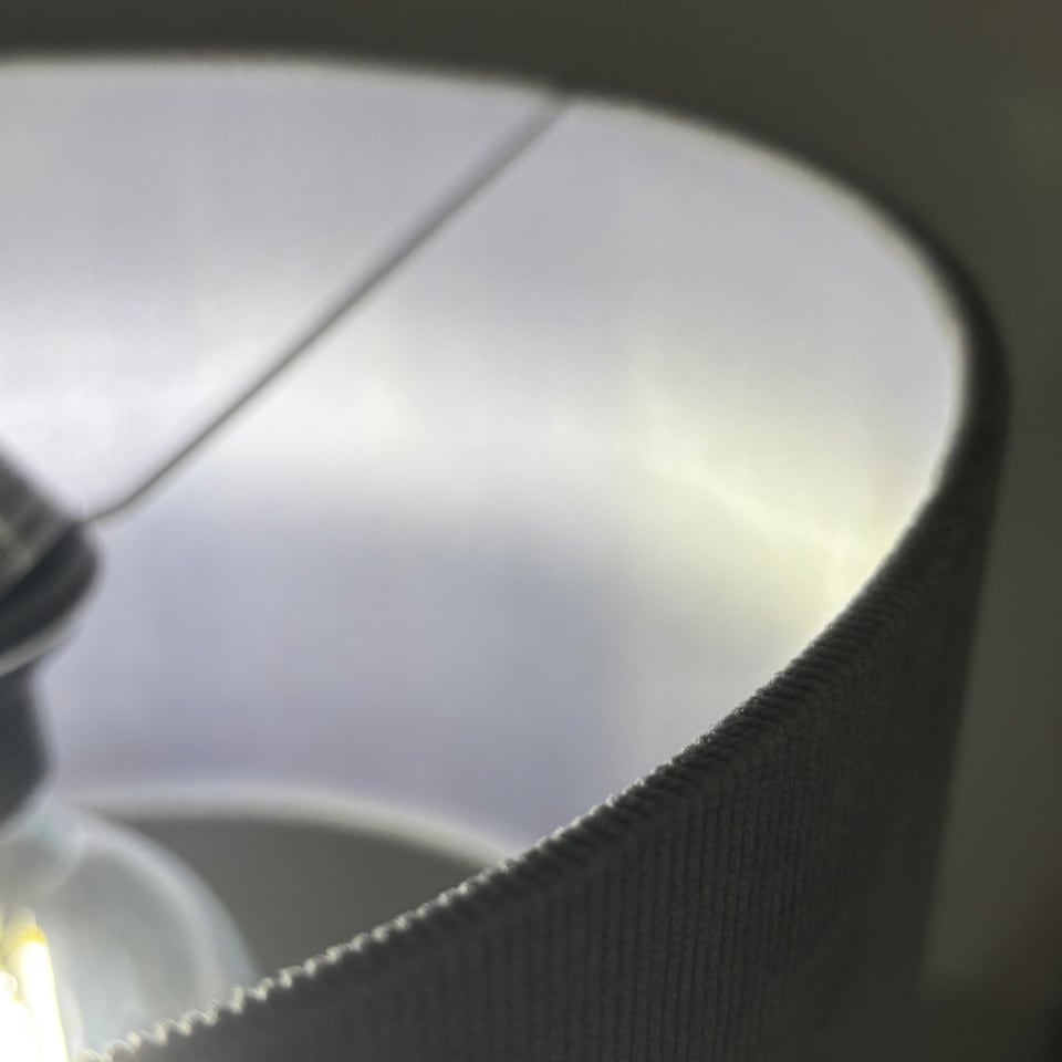 image 1 of CGC LOLA Grey Corduroy 30cm Lampshade with Silk Inner