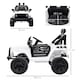 image 5 of HOMCOM Kids Electric Ride On Car 12V Off Road Toy with Parental Remote Control 2 Motors Horn Lights Suspension Wheels for 3-6 Years Old White