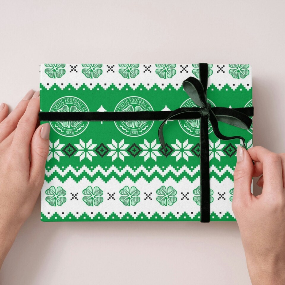 image 1 of Celtic FC Christmas 2 Sheets & 2 Tags Gift Wrap